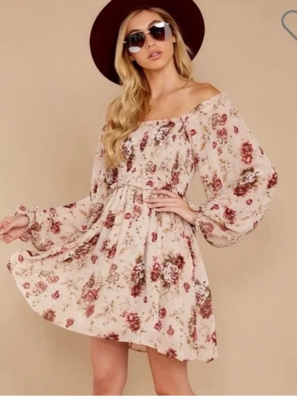 Entro Smocked Floral Dress